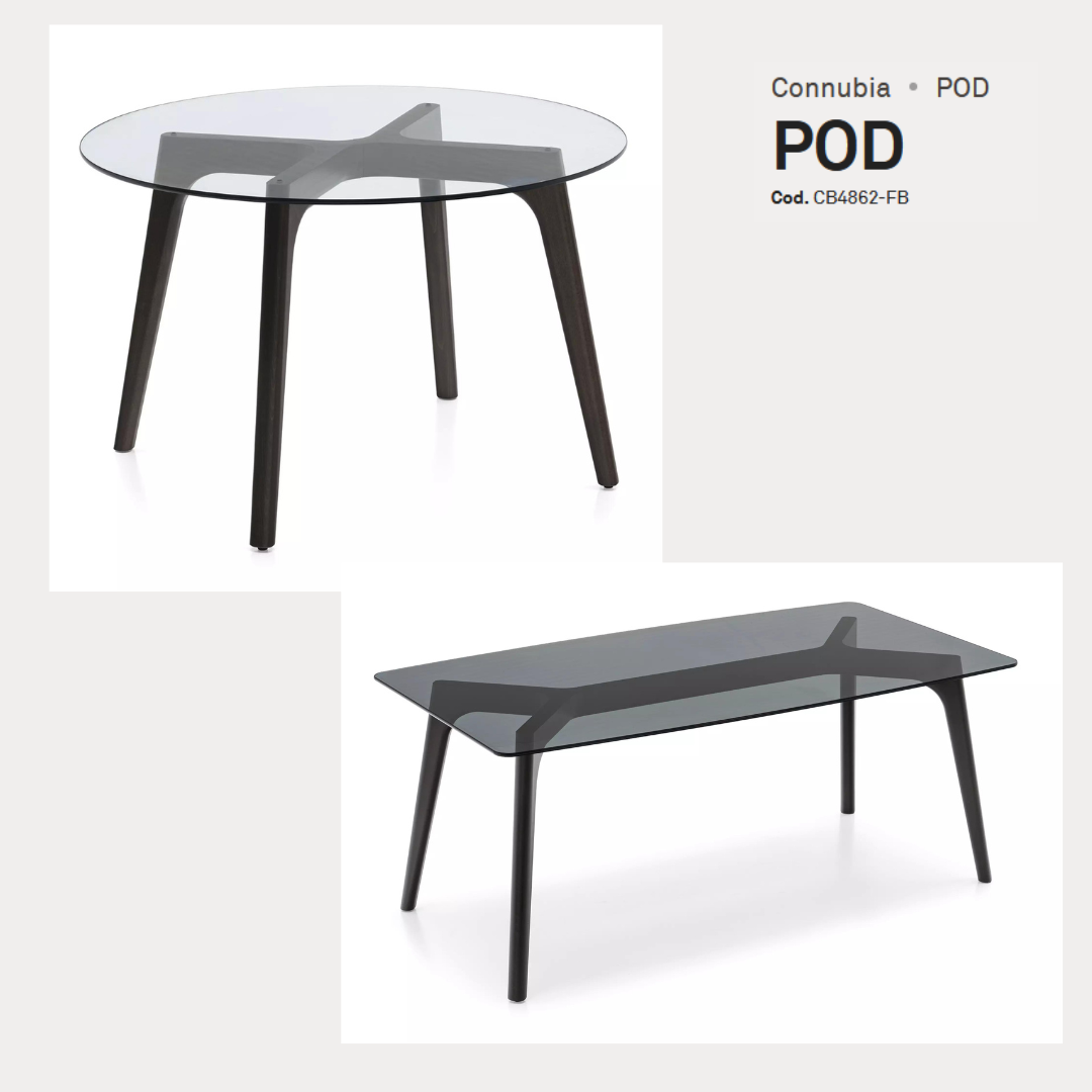 Pod Esstisch mit Glasplatte von Connubia