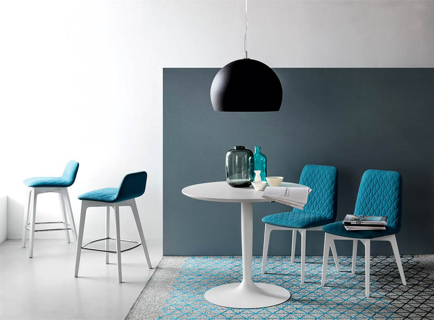 Connubia by Calligaris Tisch Planet CB4005-S betongrau foliert Metall  schneeweiß matt