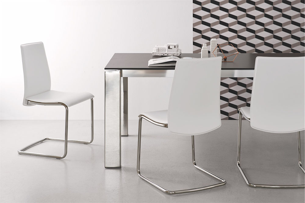 Connubia by Calligaris 180 ausgezogen) cm (240 Gate Keramik Tisch cm matt schwarz Metall zement CS/4088-MV