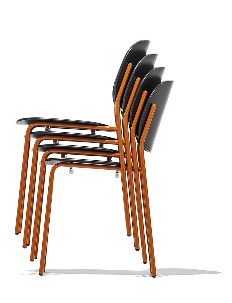 Connubia matt Stuhl Rot nicht stapelbar 4-Fuß Oxid Yo! Rosa
