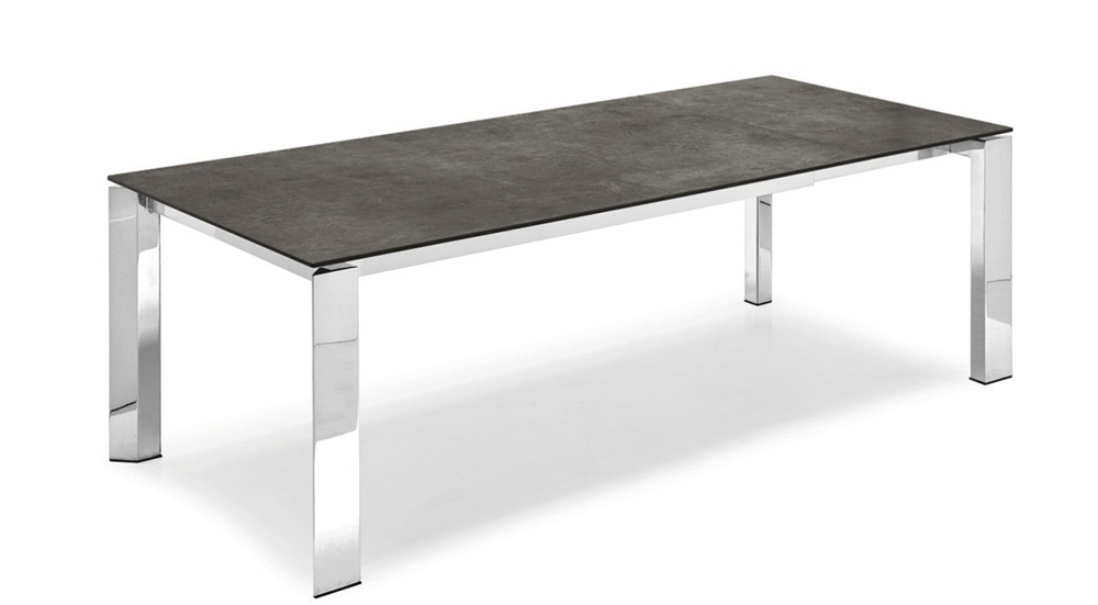 Connubia by Calligaris Tisch Gate CS/4088-MV 180 cm (240 cm ausgezogen) Keramik  zement Metall schwarz matt